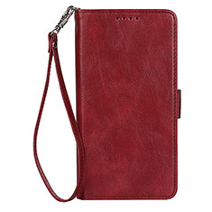 Funda de Cuero Cartera con Soporte Carcasa D09T para Samsung Galaxy S21 Plus 5G Rojo