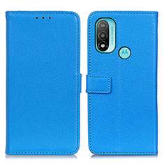 Funda de Cuero Cartera con Soporte Carcasa D09Y para Motorola Moto E20 Azul Cielo