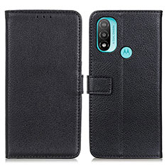 Funda de Cuero Cartera con Soporte Carcasa D09Y para Motorola Moto E20 Negro