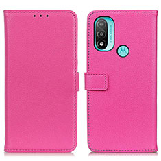 Funda de Cuero Cartera con Soporte Carcasa D09Y para Motorola Moto E20 Rosa Roja