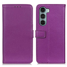 Funda de Cuero Cartera con Soporte Carcasa D09Y para Motorola Moto Edge S30 5G Morado