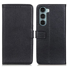 Funda de Cuero Cartera con Soporte Carcasa D09Y para Motorola Moto Edge S30 5G Negro