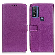 Funda de Cuero Cartera con Soporte Carcasa D09Y para Motorola Moto G Pure Morado