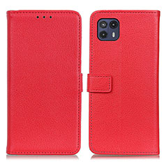 Funda de Cuero Cartera con Soporte Carcasa D09Y para Motorola Moto G50 5G Rojo