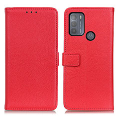 Funda de Cuero Cartera con Soporte Carcasa D09Y para Motorola Moto G50 Rojo