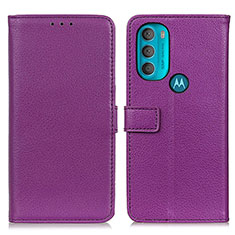 Funda de Cuero Cartera con Soporte Carcasa D09Y para Motorola Moto G71 5G Morado