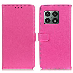 Funda de Cuero Cartera con Soporte Carcasa D09Y para OnePlus 10 Pro 5G Rosa Roja