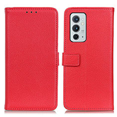 Funda de Cuero Cartera con Soporte Carcasa D09Y para OnePlus 9RT 5G Rojo