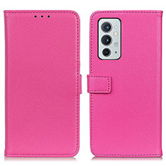 Funda de Cuero Cartera con Soporte Carcasa D09Y para OnePlus 9RT 5G Rosa Roja