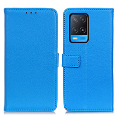 Funda de Cuero Cartera con Soporte Carcasa D09Y para Oppo A54 4G Azul Cielo