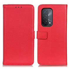 Funda de Cuero Cartera con Soporte Carcasa D09Y para Oppo A54 5G Rojo