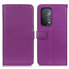 Funda de Cuero Cartera con Soporte Carcasa D09Y para Oppo A93 5G Morado