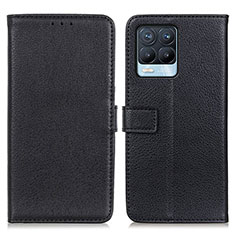 Funda de Cuero Cartera con Soporte Carcasa D09Y para Realme 8 4G Negro