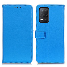 Funda de Cuero Cartera con Soporte Carcasa D09Y para Realme 8 5G Azul Cielo