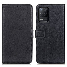 Funda de Cuero Cartera con Soporte Carcasa D09Y para Realme 8 5G Negro