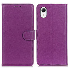 Funda de Cuero Cartera con Soporte Carcasa D09Y para Samsung Galaxy A23 5G SC-56C Morado