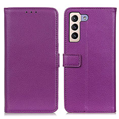 Funda de Cuero Cartera con Soporte Carcasa D09Y para Samsung Galaxy S21 5G Morado