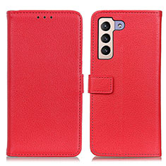 Funda de Cuero Cartera con Soporte Carcasa D09Y para Samsung Galaxy S21 FE 5G Rojo