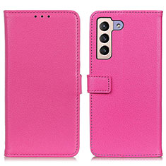 Funda de Cuero Cartera con Soporte Carcasa D09Y para Samsung Galaxy S21 FE 5G Rosa Roja