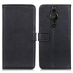 Funda de Cuero Cartera con Soporte Carcasa D09Y para Sony Xperia PRO-I Negro