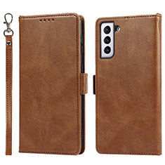 Funda de Cuero Cartera con Soporte Carcasa D10T para Samsung Galaxy S22 5G Marron