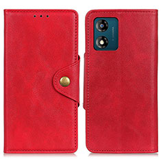 Funda de Cuero Cartera con Soporte Carcasa D10Y para Motorola Moto E13 Rojo