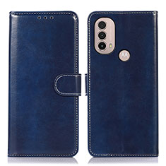 Funda de Cuero Cartera con Soporte Carcasa D10Y para Motorola Moto E20 Azul