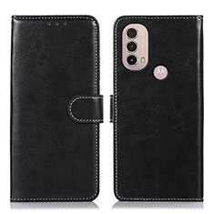 Funda de Cuero Cartera con Soporte Carcasa D10Y para Motorola Moto E20 Negro