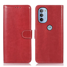 Funda de Cuero Cartera con Soporte Carcasa D10Y para Motorola Moto G31 Rojo