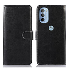 Funda de Cuero Cartera con Soporte Carcasa D10Y para Motorola Moto G41 Negro