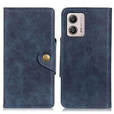 Funda de Cuero Cartera con Soporte Carcasa D10Y para Motorola Moto G53 5G Azul