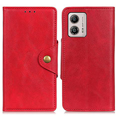 Funda de Cuero Cartera con Soporte Carcasa D10Y para Motorola Moto G53 5G Rojo