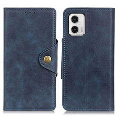 Funda de Cuero Cartera con Soporte Carcasa D10Y para Motorola Moto G73 5G Azul