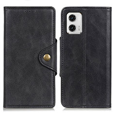 Funda de Cuero Cartera con Soporte Carcasa D10Y para Motorola Moto G73 5G Negro