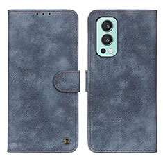 Funda de Cuero Cartera con Soporte Carcasa D10Y para OnePlus Nord 2 5G Azul