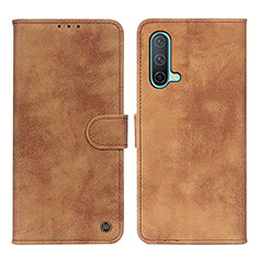 Funda de Cuero Cartera con Soporte Carcasa D10Y para OnePlus Nord CE 5G Marron