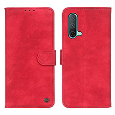 Funda de Cuero Cartera con Soporte Carcasa D10Y para OnePlus Nord CE 5G Rojo