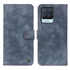 Funda de Cuero Cartera con Soporte Carcasa D10Y para Realme 8 4G Azul