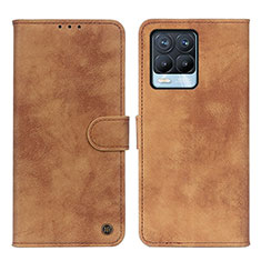 Funda de Cuero Cartera con Soporte Carcasa D10Y para Realme 8 Pro Marron