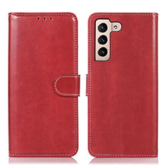 Funda de Cuero Cartera con Soporte Carcasa D10Y para Samsung Galaxy S21 Plus 5G Rojo