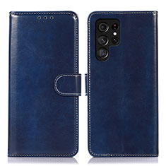 Funda de Cuero Cartera con Soporte Carcasa D10Y para Samsung Galaxy S21 Ultra 5G Azul