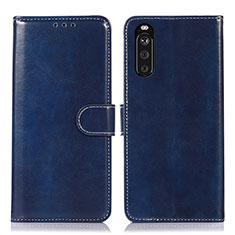 Funda de Cuero Cartera con Soporte Carcasa D10Y para Sony Xperia 10 III Lite Azul