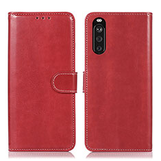 Funda de Cuero Cartera con Soporte Carcasa D10Y para Sony Xperia 10 III Lite Rojo