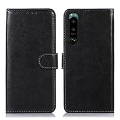 Funda de Cuero Cartera con Soporte Carcasa D10Y para Sony Xperia 5 III SO-53B Negro