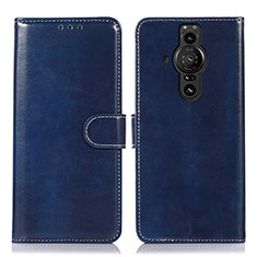 Funda de Cuero Cartera con Soporte Carcasa D10Y para Sony Xperia PRO-I Azul