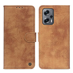 Funda de Cuero Cartera con Soporte Carcasa D10Y para Xiaomi Redmi Note 12 Turbo 5G Marron