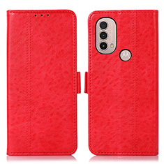 Funda de Cuero Cartera con Soporte Carcasa D11Y para Motorola Moto E30 Rojo