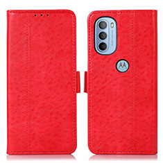 Funda de Cuero Cartera con Soporte Carcasa D11Y para Motorola Moto G31 Rojo