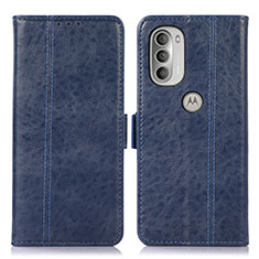 Funda de Cuero Cartera con Soporte Carcasa D11Y para Motorola Moto G51 5G Azul