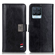 Funda de Cuero Cartera con Soporte Carcasa D11Y para Realme 8 Pro Negro